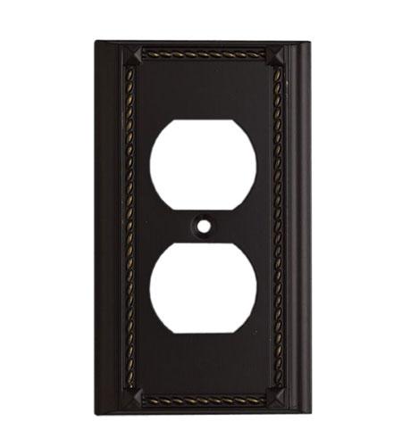 Elk Lighting 2500AGB, Aged Bronze, Receptacle, Single Gang Plate
