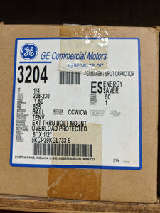 GE 3204, 1/4 HP, 208-230 Volts, 5KCP39KGL733S