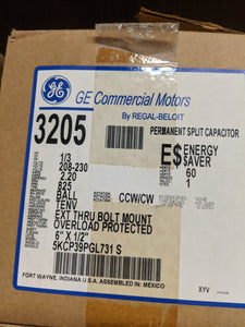 GE 3205, 1/3 HP, 208-230 Volts, 5KCP39PGL731S