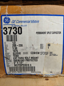 GE 3730, 1/2 HP, 208-230 Volts, 5KCP39PGS618S