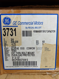 GE 3731, 3/4 HP, 208-230 Volts, 5KCP39SGT039S